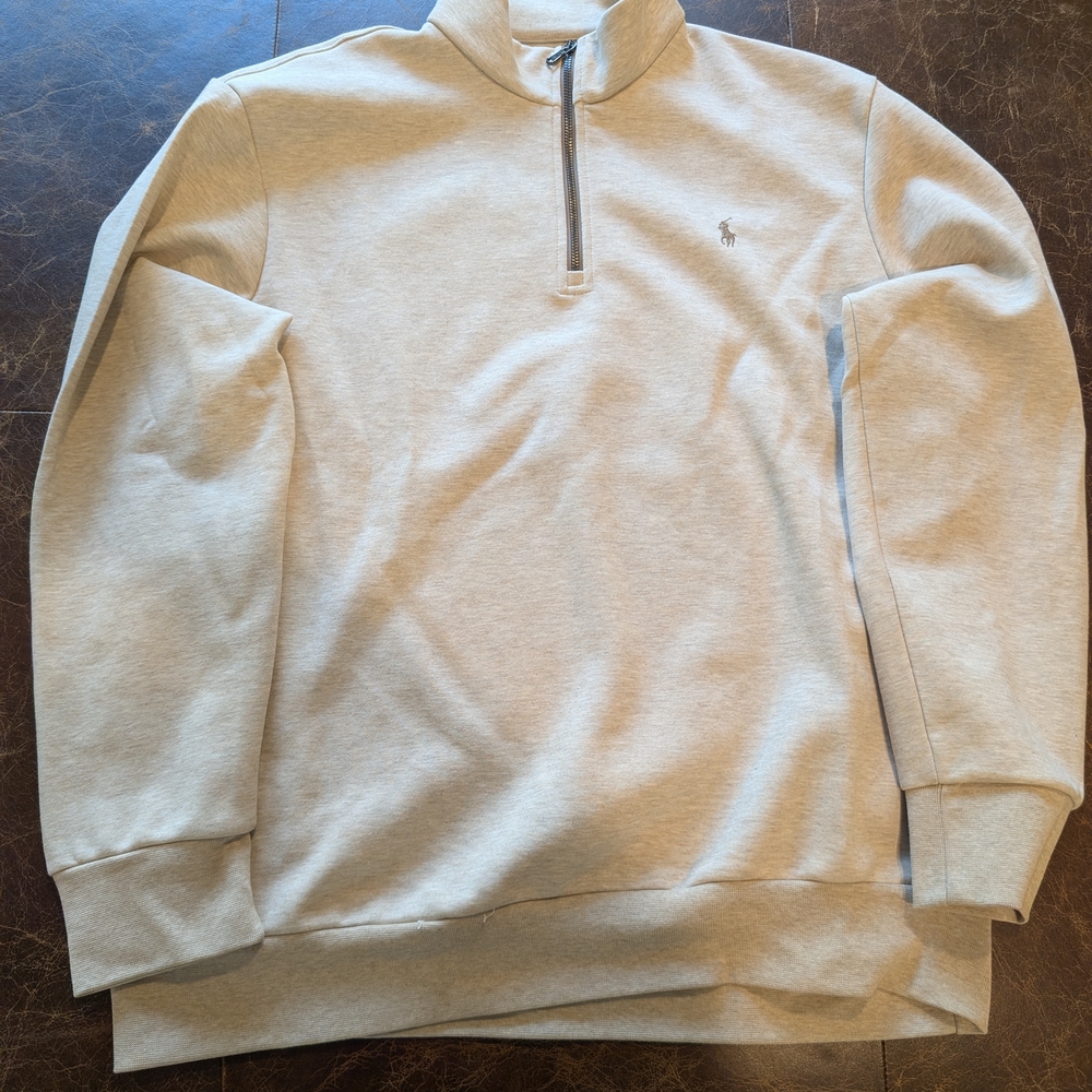 Men's Light Gray Quarter-Zip Sweater
